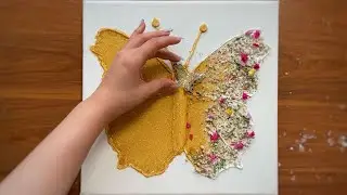 Decorative Texture Art - Butterfly Flower Leaf
