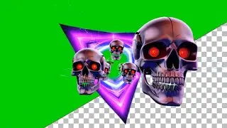 Halloween Cyber Skull PORTAL Green Screen VFX 🤖🟣 #freevfx | Purple Gate Ejection