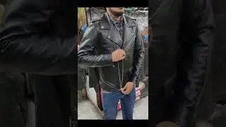 Men's Black Biker leather jacket @hussainleather #bikerjacket #motorcyclegear