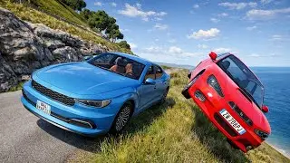 Insane high speed car accident in BeamNG Drive 😱 | Realistic Damage#06