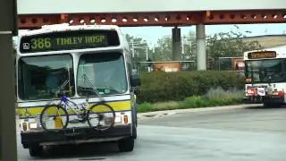 Pace Bus: 2000 OBI Orion VI Route 386 Bus #6091 at Midway Airport Terminal