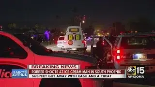Robber shoots at ice cream man in south Phoenix