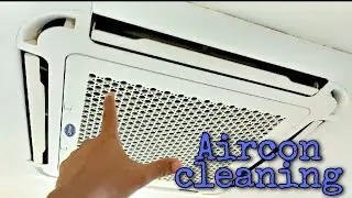 Air-con cleaning Muna tayo guy's, how to clean a ceiling cassette type aircon