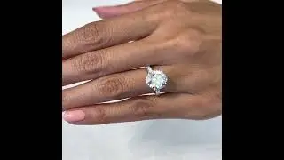 4.23 carat Round Lab Diamond Six Prong Engagement Ring