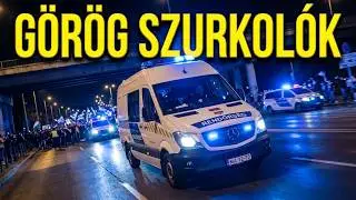 G&ouml;r&ouml;g szurkolok mennek a Fradiba #riotunit #keszenletirendorseg #brfk #krisztianarany #policecar 