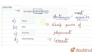 He made a SHREWD GUESS. | 12 | ANTONYMS | ENGLISH | NDA PATHFINDER | Doubtnut