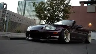 (4K) NB Miata sitting on Custom DBZ Wheels