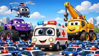 When a Police Chase Turns Wet 💦🚗 | Fire Truck Saves the City Streets | Funny Cars Cartoon