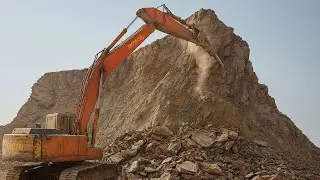 EXCAVATOR VS HILL: Who Wins?” How to Break a Hill with an Excavator Machine” #excavators #drilling 