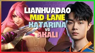 Rank 1 Chinese Super Server LianHuaDao Outplays Grandmaster Mid Lane with Katarina Engsub