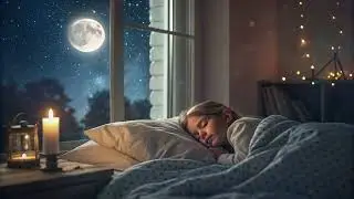Peaceful Child Sleeping Under Moonlight by the Window for Calm Night Relaxation