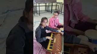 #learning #harmonium in sfs summer camp