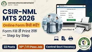 CSIR NML MTS Online Form 2026 | Step by Step Apply Process