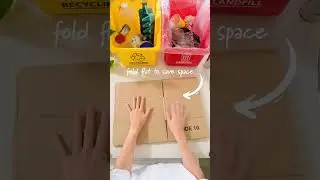 ASMR: Recycling cardboard in the yellow lid bin.