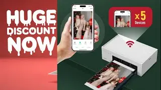 Liene M100 4x6'' Photo Printer, Phone Printer 100 Sheets & 3 Cartridges, Full-Color Photo