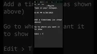 Notepad Hack - Add date & time #notepadtricks