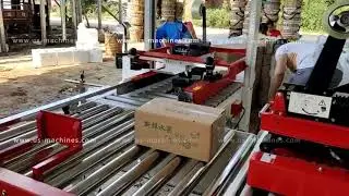 Automatic fresh fruit H type corner edge tape carton box sealing machine