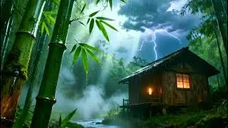 Thunderstorm on a Bamboo Cabin &mdash; Calm Rain Sounds for Sleep (2 Hours)
