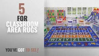 Top 10 For Classroom Area Rugs [2018 ]: Ottomanson Jenny Collection Light Blue Frame with Multi