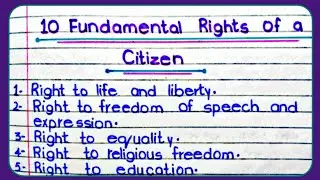 10 Fundamental Rights of a Citizen | Citizen's Rights | Fundamental Rights of Citizen | Citizenship 
