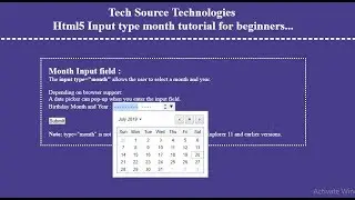 Html5 Input type month | Input type=