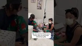 My son and his friend were finally able to exchange Christmas gifts. She was sick & now much better