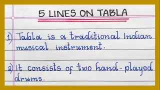 5 Lines on Tabla | in English | Few Lines on Tabla