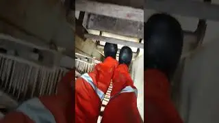 2 Going inside of hatch from hatch access in bulk carrier ship #shipyard #ship #shortvideo #seaman