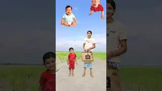 Flying crying babies catching vs hen, goat vs cockroach & green lizard - Funny vfx magic