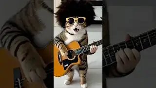 Meow & Roll! Rockstar Kitty Takes the Stage! #RockstarCat #cute #funny #shorts #CuteCat#pets#memes