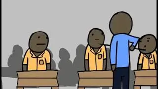 Funny African teacher and students conversation.