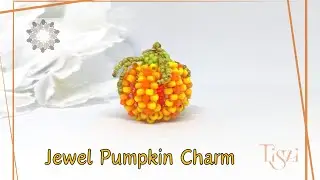 #91 Beaded Peyote Pumpkin Tutorial, JewelPumpkin Halloween Charm by Tiszi