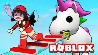 Побег от ЕДИНОРОГОВ в Роблокс ОББИ Адопт Ми! Паркур - Adopt Me Obby Pakur в Roblox
