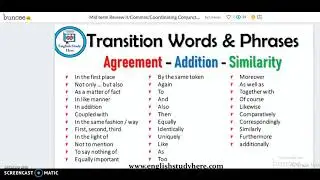 Mid Term Review II-comma/CC/Runons/Transitions/is/are/an