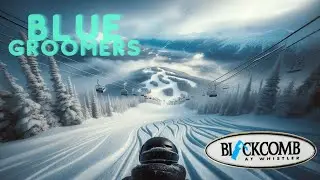 Riding blue groomed runs on Blackcomb after a fresh dusting