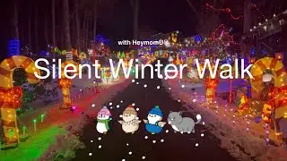Calm Vlog | Silent Winter Walk *mall walking, holiday stroll, Christmas lights*