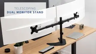 STAND-TS38B Telescoping Dual Monitor Desk Stand by VIVO