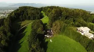 Drohnenflug &uuml;ber Brandruine in Bregenz-Fluh