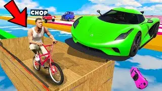 GTA 5 CHOP HIDES INSIDE BOX TO DODGE THE SPEEDING CAR VS RUNNERS