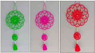wall hanging decor idea with bangles and wool#facts #easycraft