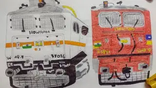 MY WAP-7 WAP-4 LOCOMOTIVE DRAWING GIFTED TO ELECTRIC LOCO SHED HOWRAH.