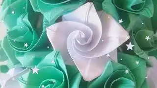 Easy Origami rose tutorial. How to make origami flower.