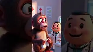Monkey is seeing a doctor | #ytshorts #viral #cartoon #ai #monkey #doctor