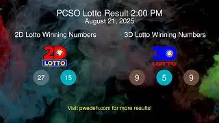 PCSO Lotto 3D Result Today 2PM | Swertres & EZ2 Draw August 21, 2025
