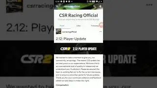 Csr2 apologizing for the terrible 2.12 update and promising fixes