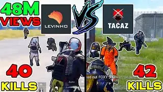 TACAZ VS LEVINHO | 48M VIEWS | MOST VIEWED PUBG MOBILE GAMEPLAY | SOLO VS SQUAD | PUBG MOBILE