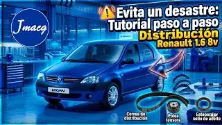 Cambio correa de distribución y estopera o sello de aceite árbol de leva Renault Logan K7M