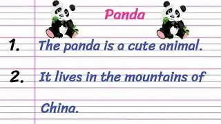 10 lines essay on panda || Essay On Panda In English || 10 Easy Sentences About Panda ||