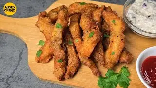 Рецепт рыбных чипсов с соусом тартар от Aqsa's Cuisine, Жареная рыба, Рыбные палочки, Картофель ф...