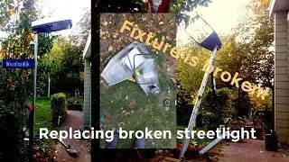 Replacing broken streetlight!